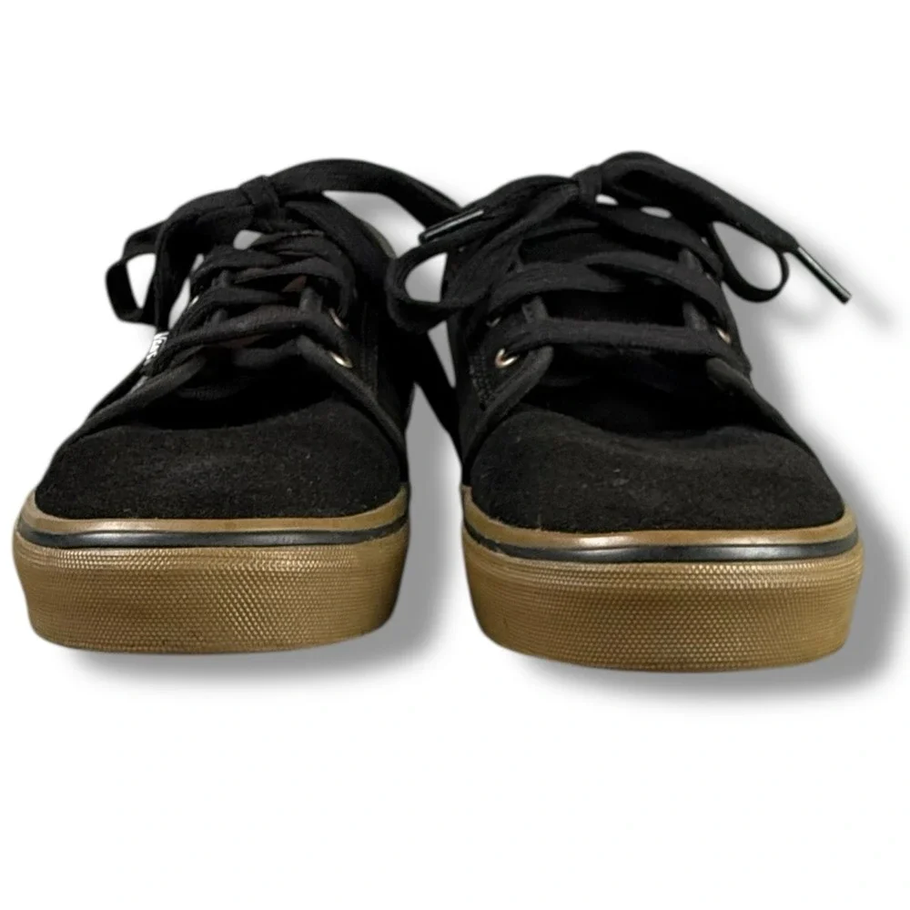 Vans Pro Skateboarding Low Top‎ Sneakers Youth Size 5.5 Black Gum Sole Suede GUC